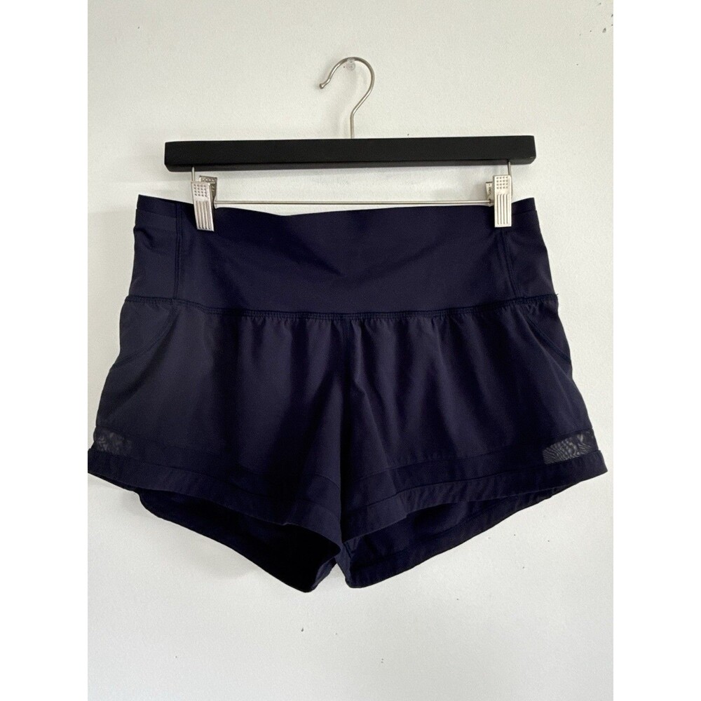 Lululemon Women’s Running Shorts Navy Blue Mesh Detail Size 8